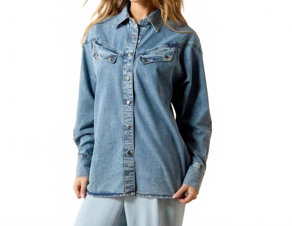 NEW ARIAT charleston button down shirt in indigo wash